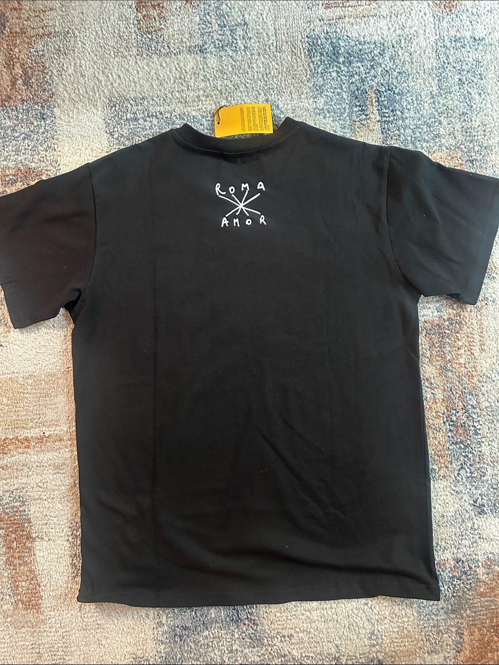 Fendi Black Short Sleeve Tee with Red & Yellow Graphic - Picture 3 of 3